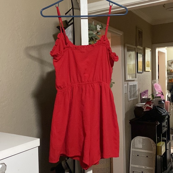 Red Ruffle Romper - Picture 3 of 3